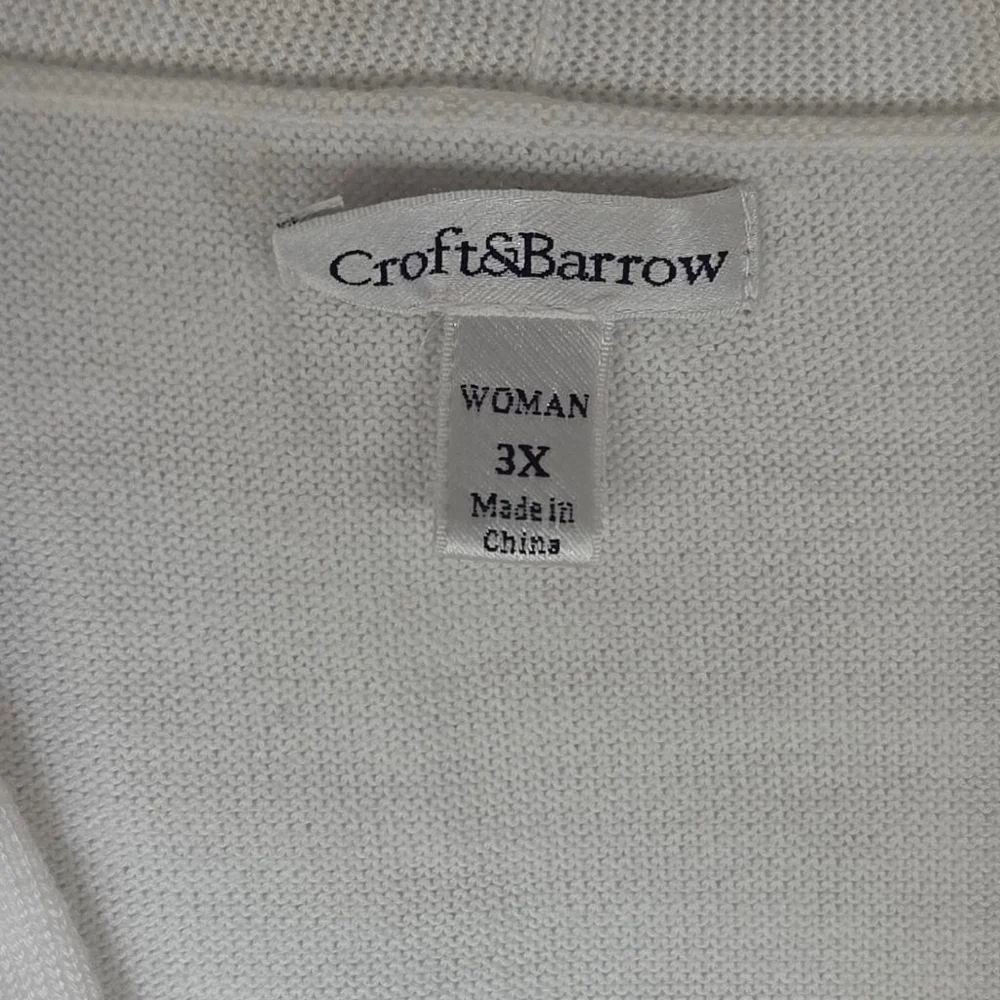 Women's Croft & Barrow White Cardigan Sweater Plus Size 3X - Picture 5 of 8